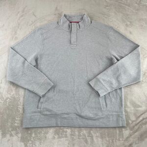 Tommy Bahama 1/4 Zip Sweater Men XL Grey Pullover Pockets Long‎ Sleeve NWOT